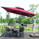 Outdoor Sunshade Umbrella Courtyard Umbrella Large Sunshade Umbrella Balcony Terrace Garden Folding 3m Square Umbrella With Water Tank Base