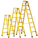 Fiberglass Reinforced Fully Insulated Ladders For Power/Electrical Work 6.5 FT Multi Purpose Foldable Ladder For Household Daily, Garden, Construction Yellow 330 Lb