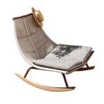 Nordic Outdoor Waterproof Sunscreen Rocking Chair Outdoor Garden Courtyard Rattan Chair Sofa Living Room Home Afternoon Tea Lazy Leisure Chair