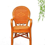 Outdoor Furniture Rattan Chair Yellow Single Armchair Hand Woven Leisure Balcony Desk Chair Office Computer Chair Solid Back Braided