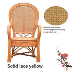 Outdoor Furniture Rattan Chair Yellow Single Armchair Hand Woven Leisure Balcony Desk Chair Office Computer Chair Solid Back Braided