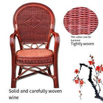 Outdoor Furniture Rattan Chair Yellow Single Armchair Hand Woven Leisure Balcony Desk Chair Office Computer Chair Solid Back Braided