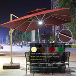 Outdoor Sunshade Courtyard Balcony Sun Umbrella Stalls Roman Solar Umbrella With LED Lights Large Outdoor Umbrella Light Bar Square 2.5m