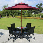 Folding Table And Chair Set Outdoor Furniture Balcony Courtyard Sun Umbrella Balcony Table And Chair Five Piece Set Outdoor Open-air Coffee Table