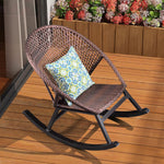 Balcony Rocking Chair Reclining Chair Adult Nap Lazy Chair Elderly Rocking Chair Indoor Leisure Rattan Chair Living Room Leisure Chair Aluminum Alloy Rattan