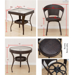 Balcony Table Chair Rattan Chair Three Piece Set Rotatable Chair Small Tea Table Courtyard Leisure Square Table Teng Chair Back Chair Combination