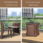 Balcony Table Chair Rattan Chair Three Piece Set Modern Simple Outdoor Leisure Chair Table Chair Combination Creativity Nordic Small Tea Table Dark Brown