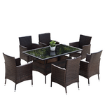 Outdoor Rattan Chair Five Piece Set Outdoor Leisure Teng Chair Courtyard Balcony Dining Table Chair 2 Chair + 1 (Square Table With Hole 90 * 90)