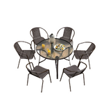 Outdoor Balcony Table Chair Rattan Chair Combination Leisure Courtyard Chair Outdoor Terrace Garden Table Chair Simple Modern Iron Furniture