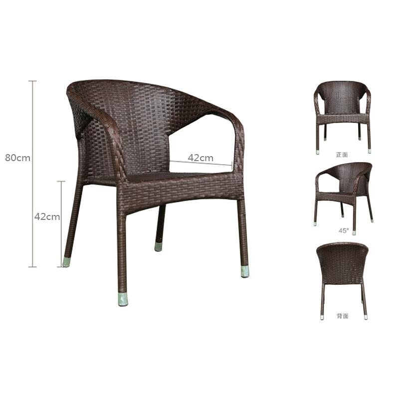 Outdoor Table And Chair Courtyard Rattan Chair Three Piece Furniture Combination Outdoor Iron Teng Chair Five Piece Leisure Balcony Table And Chair Luxury Chair 4 + Rattan Round Table