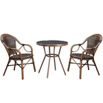 Balcony Table Chair Rattan Chair Three Piece Set Outdoor Leisure Rattan Woven Tea Table Chair Single Chair Tea Table Balcony Tea Table