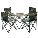 Outdoor Folding Table And Chair Set Outdoor Beach Chair Self Driving Tour Portable Combination Table And Chair Camouflage Five Piece Set