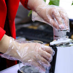 100 Pieces/Bag Disposable Gloves PE Thickened Food Catering Beauty Household Gloves Transparent Plastic Hand Film