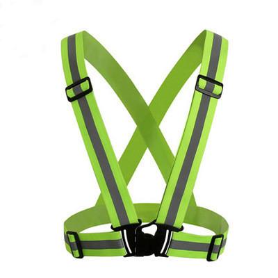 ECVV Reflective Safety Vest Safety Straps Adjustable Safety Reflective Visibility Striped Vest Jacket Highlight For Night Riding Cycling Sports