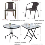 Rattan Chair Household Balcony Coffee Table Three Piece Set Outdoor Table And Chair Set Combination Courtyard Small Family Iron Folding Table And Chair