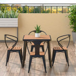 Balcony Outdoor Table And Chair Combination Outdoor Furniture Iron Table Simple Courtyard Terrace Garden Table And Chair Leisure Black Square Table