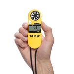 Hand Held Anemometer Measures Wind Speed Yellow High Precision Anemometer