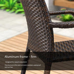 Outdoor Table And Chair Combination Leisure Rattan Chair Courtyard Garden Terrace Dining Table And Chair Outdoor  Balcony Open-air Table And Chair