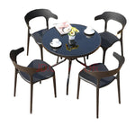 Outdoor Courtyard Table And Chair Terrace Plastic Milk Tea Balcony Modern Simple Leisure Restaurant Table And Chair 4 + 80cm Black Silk Glass Round Table [high Temperature And Corrosion Resistance]