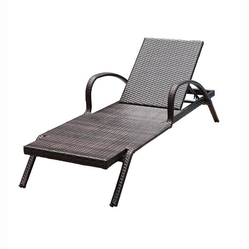 Balcony Reclining Chair Outdoor Bed Waterproof Sunscreen Rattan Beach Chair Outdoor Club Leisure Swimming Pool 1 Bed
