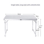 Folding Table Outdoor Portable Table And Chair Combination Set Simple All Aluminum Alloy Stool Villa Dining Table Outdoor Barbecue Table Stall Exhibition Umbrella Hole 1 Table 4 Chairs (long)