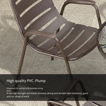 Outdoor Balcony Table And Chair Small Tea Table Iron Leisure Back Chair Commercial Combination Simple Table And Chair Three Piece Set 2 Chairs