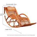 Rattan Chair Rocking Chair Natural Rattan Reclining Chair Elderly Chair Afternoon Couch Leisure Balcony Living Room Carefree Chair Lazy Chair Teng Chair