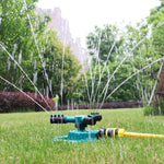 Garden Sprinkler 360 Degree Automatic Rotary Lawn Watering Roof Cooling Vegetable Garden Flower Watering Artifact Irrigation Independent Version + 4 Tap Set + 50m 4 Branch