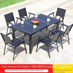 Outdoor Tables And Chairs Garden Plastic Wood Leisure Anti-corrosion Wood Courtyard Outdoor Waterproof Balcony Sun Resistant Flat Armrest