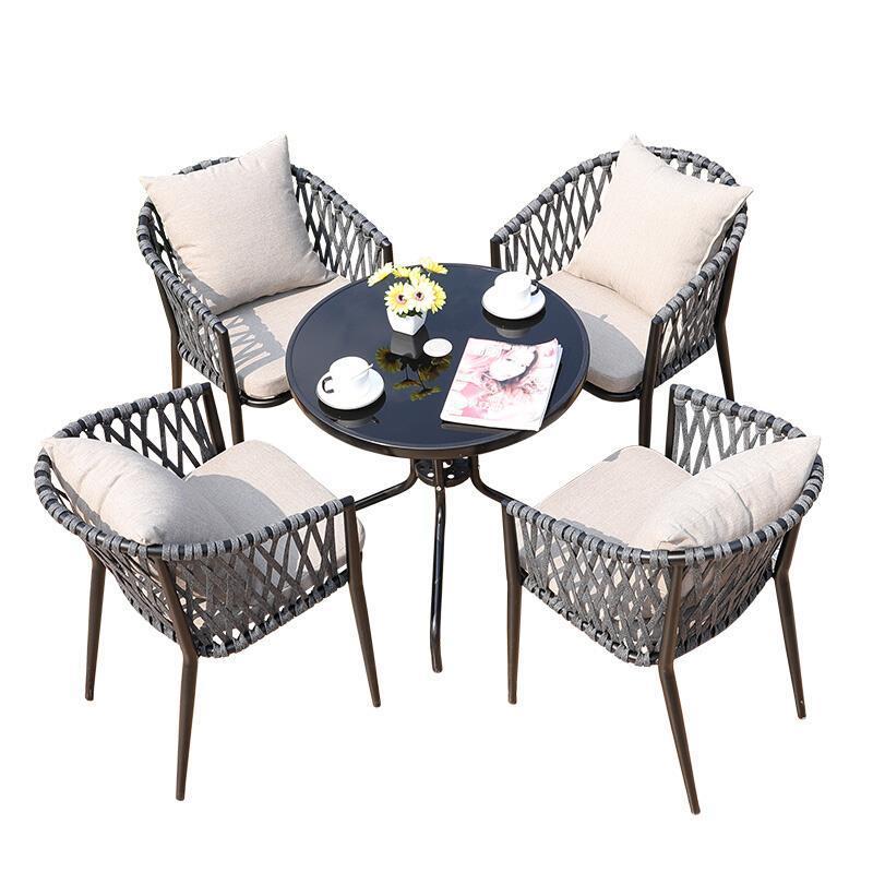 Outdoor Garden Balcony Nordic Simple Leisure Dining Table And Chair Combination Outdoor Terrace Outside Table Courtyard Table And Chair