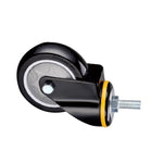 2.5 Inch Lead Screw, Black Polyurethane (PU) Caster 4 Sets Of Medium Single Ball Bearing Universal Wheels