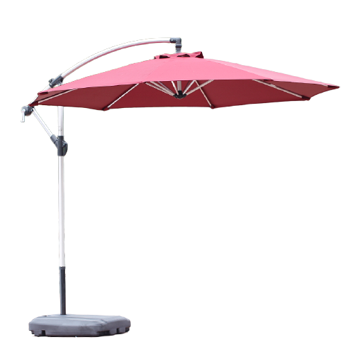 Wine Red Courtyard Umbrella Outdoor Sunshade Large Sunshade Roman Umbrella Stall Sentry Box Canopy Umbrella 2.7m Single Top Aluminum