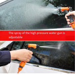 High Pressure Car Washing Water Gun Pipe Brush Artifact Household Land Washing Garden Art Flower Soft Pipe Nozzle Tap Pressurization And Pressure Outdoor Spray Gun Head Tool Set: Car Washing Machine Green + Four-in-one Vacuum Cleaner