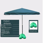 Outdoor Sunshade Large Stall Umbrella Sun Ground Beach Square Commercial Folding Advertising Courtyard Umbrella With Base Sunscreen Tent Dark Green 2.5 × 2.5 (Umbrella Thickened) Send Base