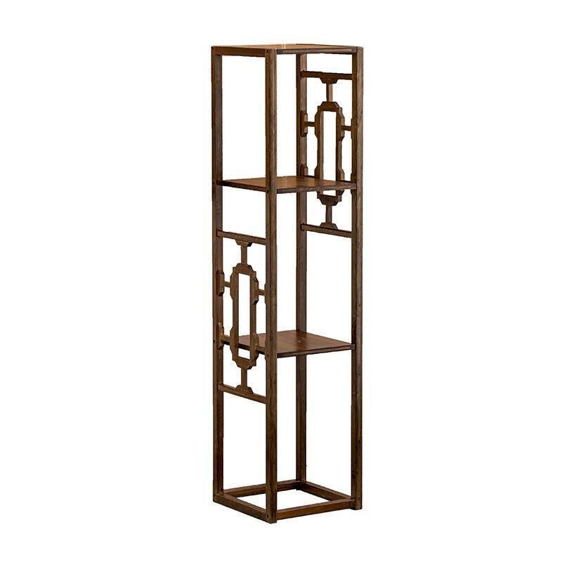 Flower Rack Solid Wood Living Room Indoor Floor Type Green Rack Flower Table Balcony Flower Rack Storage Rack Antique Walnut Color (fourth Floor)