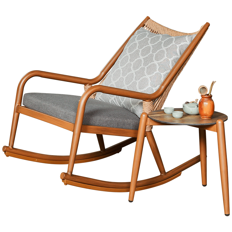 Balcony Leisure Chair Rocking Reclining Adult Lazy Household Nordic Sofa Small Family Rattan Chair 1 (including Cushion And Pillow)