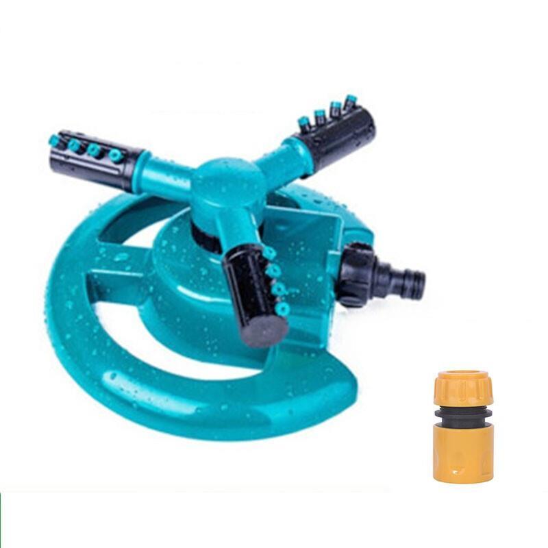 Garden Gardening Automatic Rotary Sprinkler 360 Degree Irrigation Lawn Garden Watering Roof Cooling Sprinkler Independent + Six Tap Set + 20m Pipe