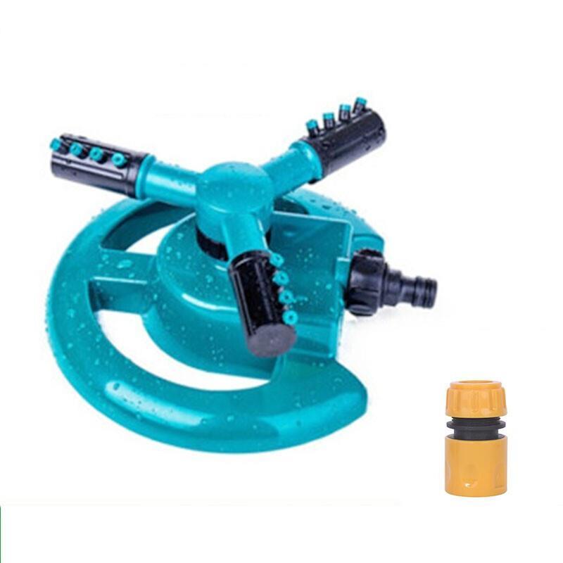 Garden Automatic Rotary Sprinkler 360 Degree Irrigation Lawn Garden Watering Roof Cooling Sprinkler Series + Four Taps [set]