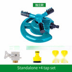 Garden And Horticulture Automatic Rotary Sprinkler 360 Degree Irrigation Lawn Garden Watering Roof Cooling Sprinkler Independent Model + Four Taps [set]