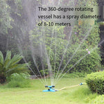 Garden Automatic Rotary Sprinkler 360 Degree Irrigation Lawn Garden Watering Roof Cooling Sprinkler Series + Four Taps [set]