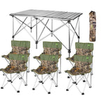 Double Table+Chair*6 Outdoor Portable Folding Table And Chair Set Aluminum Alloy Dining Table Picnic Table Outdoor Equipment Fishing Table And Chair