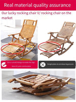 Rocking Chair Adult Rocking Reclining Household Balcony Leisure Bamboo Adult Nap Lazy Simple Elderly Carefree Chair [short] Narrow Belt Rocking Chair