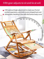Rocking Chair Adult Rocking Reclining Household Balcony Leisure Bamboo Adult Nap Lazy Simple Elderly Carefree Chair [short] Narrow Belt Rocking Chair