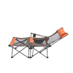 Outdoor Folding Chair Portable Back Fishing Reclining Chair Lunch Break Bed Camping Leisure Stool Reclining Beach Chair Upgrade - Desk Chair Integration - Orange