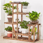 Flower Rack Solid Wood Flower Rack Living Room Balcony Indoor Multi-storey Floor Type Flower Pot Rack H7301