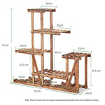 Flower Rack Solid Wood Flower Rack Living Room Balcony Indoor Multi-storey Floor Type Flower Pot Rack H7301