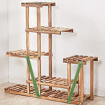 Flower Rack Solid Wood Flower Rack Living Room Balcony Indoor Multi-storey Floor Type Flower Pot Rack H7301
