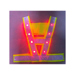 LED Reflective Vest With Light V-shaped Reflective Vest Fits Over Outdoor Clothing,Breathable Waterproof Lightweight