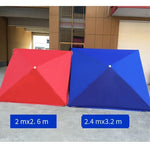 Outdoor Sunshade Umbrella Large Stall Sun Ground Beach Booth Square Commercial Folding Advertising Courtyard With Base Sunscreen Tent Blue 2.0 × 2.0 (Umbrella Thickened) Send Base