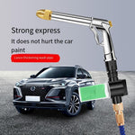 Car Washing Water Gun High Pressure Portable Vehicle Mounted Spray Gun With Telescopic Pressurized Water Pipe Hose Nozzle Set Household Garden Watering Artifact [double Pressurized Alloy Gun Body] 7.5m After Water Injection